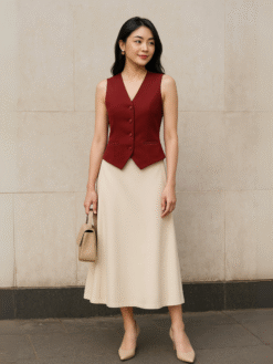 Premium Tailored Vest – With Waist Tie - AA05