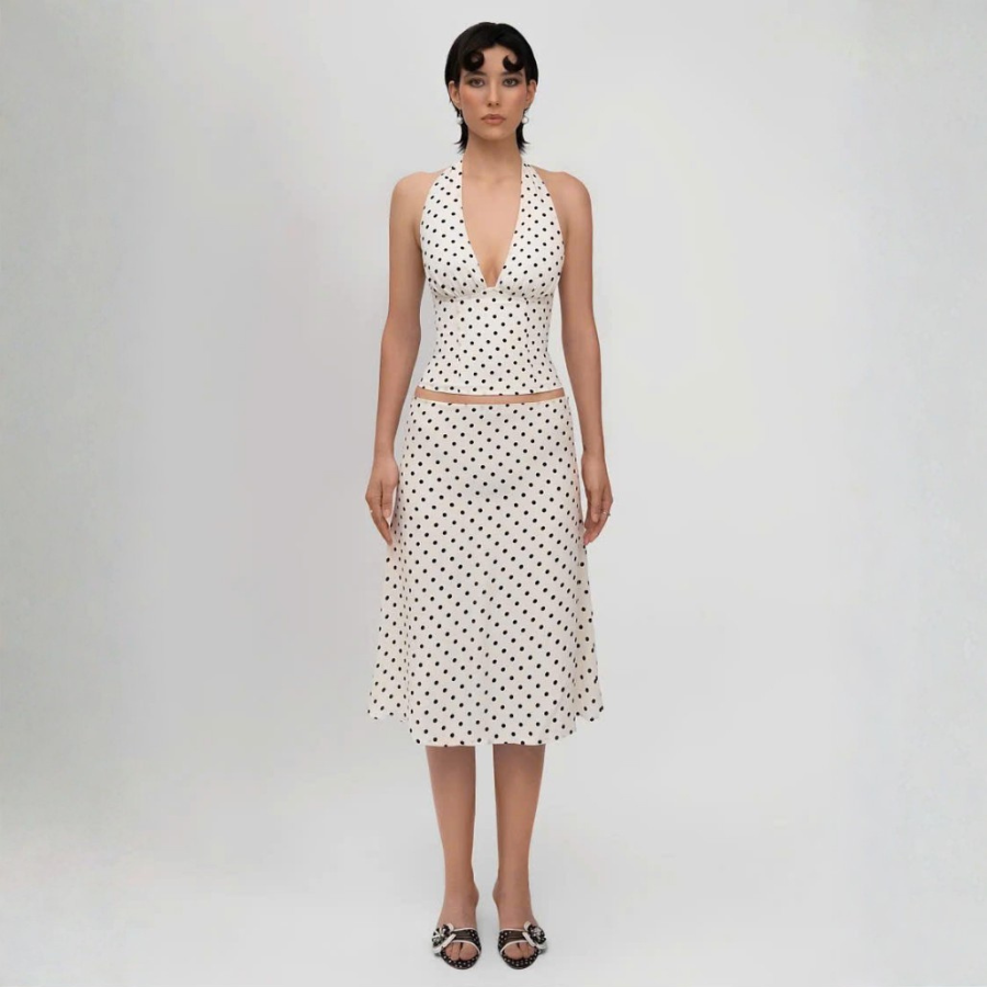 PREMIUM POLKA DOT HALTER TOP & SKIRT SET - AS02 - Image 6