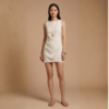 BOAT NECK RUCHED SIDE MINI DRESS