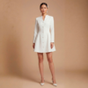 Berglind Mandarin Collar Mini Blazer Dress