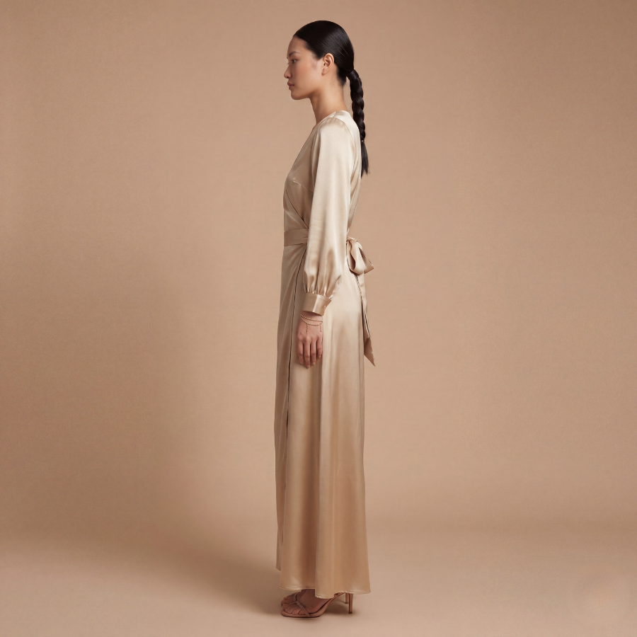 LUXURY SILK WAIST-TIE DRESS - Image 8