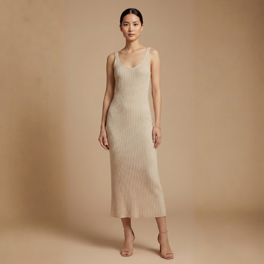 Minimalist V-Neck Strappy Dress - Image 13