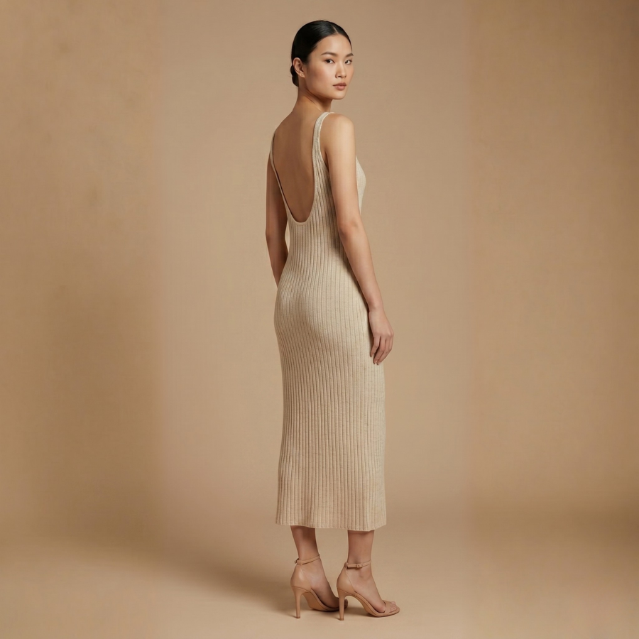 Minimalist V-Neck Strappy Dress - Image 12