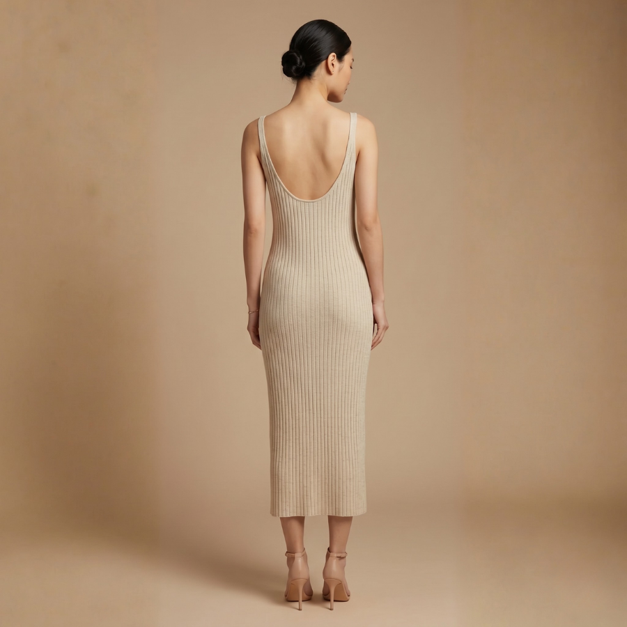 Minimalist V-Neck Strappy Dress - Image 11