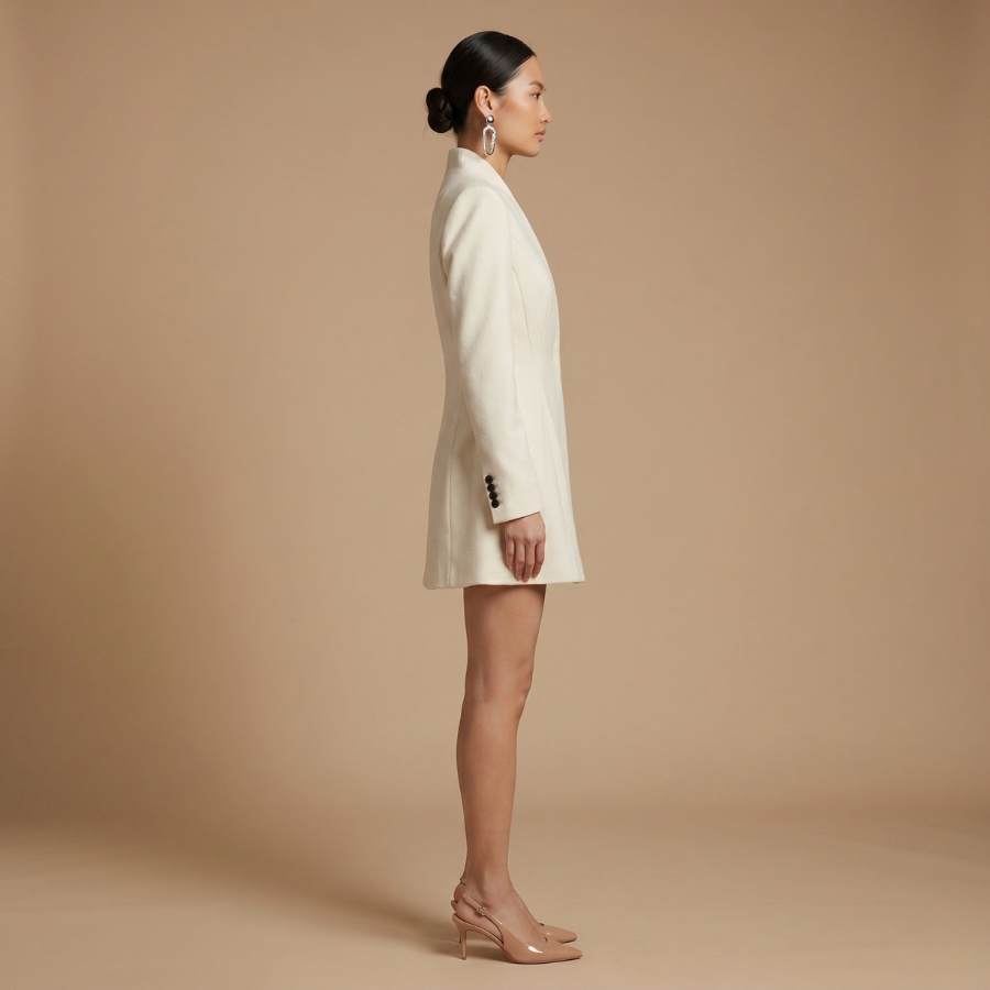 High-Neck Tailored Blazer Dress - Image 11