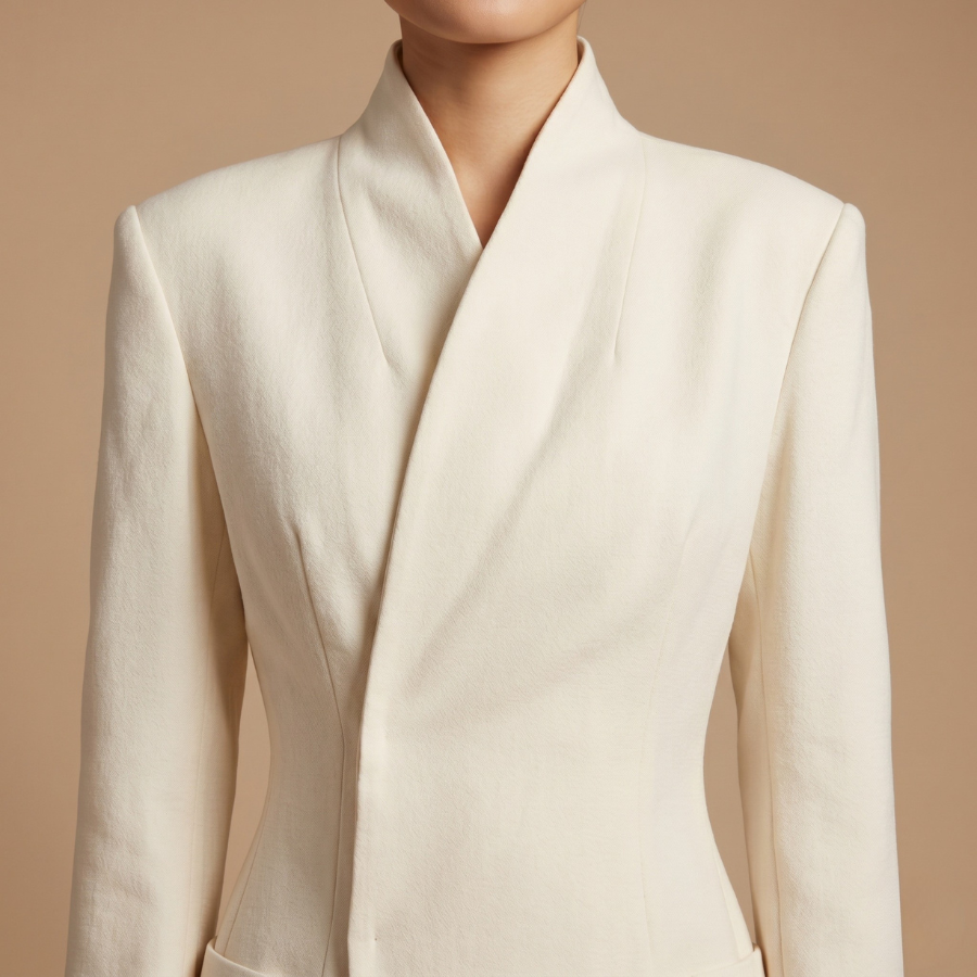 High-Neck Tailored Blazer Dress - Image 9